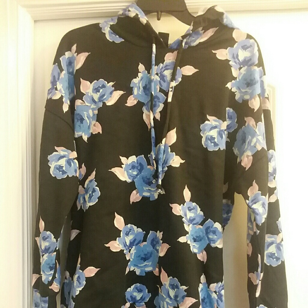 Blue floral sweatshirt dress